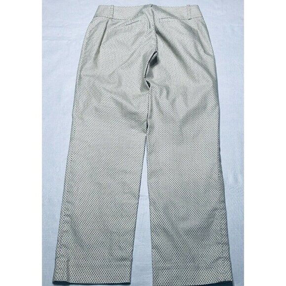 LOFT Pants Womens 00 Beige Black Micro Dot Print Ankle Stretch Classic Business - Picture 3 of 7